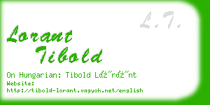 lorant tibold business card